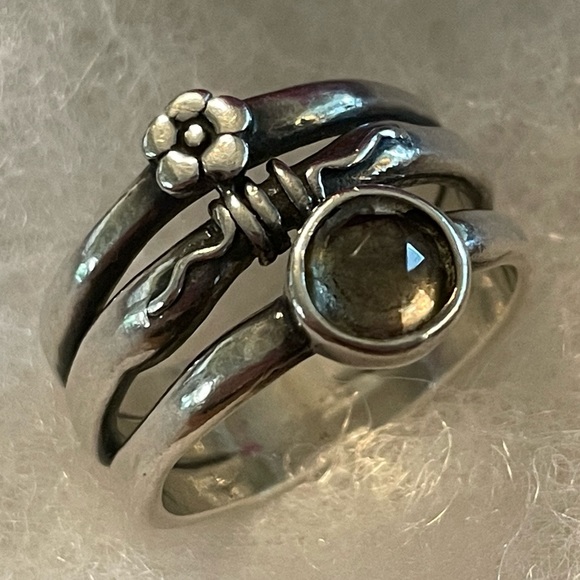Silpada R1278 Flower and Swirl Smoky Quartz Ring SIZE 7 - Picture 13 of 16